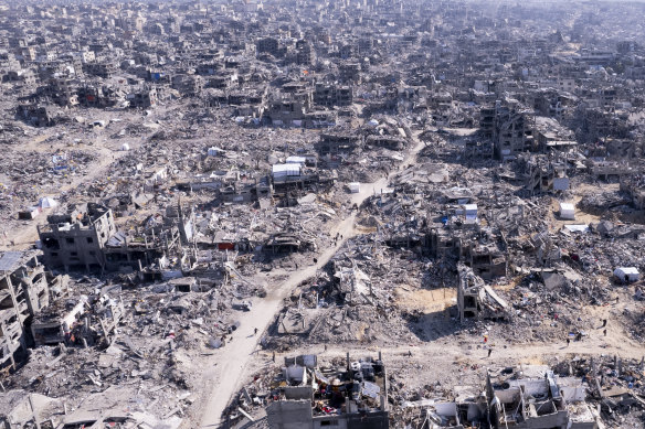 Destruction caused by the Israeli air and ground offensive in Gaza.