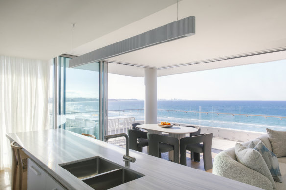 Views over the beach, ocean and all the way north to Surfers Paradise take your breath away.