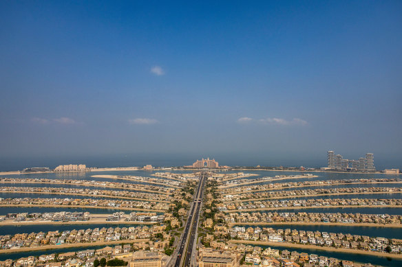 The Palm Jumeirah in Dubai features exclusive gated ‘fronds’.