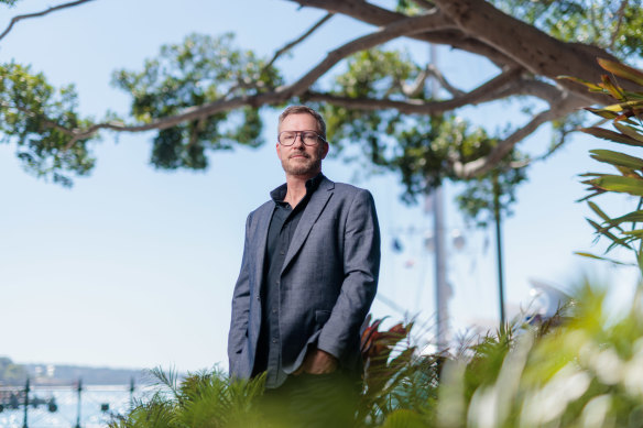 Landscape architect Hamish Dounan rides a motorbike to work to avoid the traffic and says the “vibe” of his office is very important.