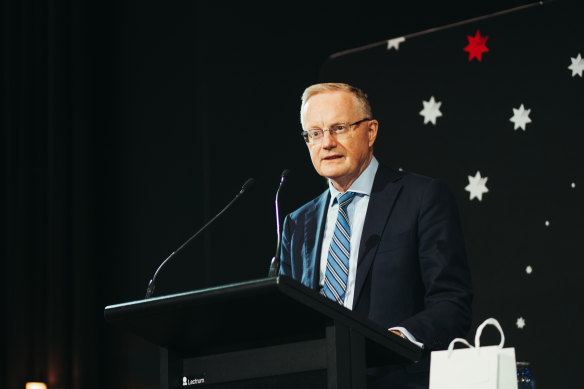 Reserve Bank governor Philip Lowe gives his final speech in the job last September.