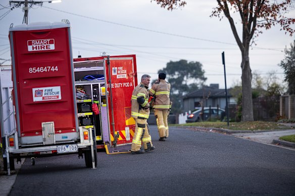 Emergency services remained at the scene on Thursday.