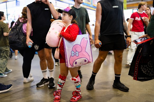 Selena, 7, with her My Melody showbag.