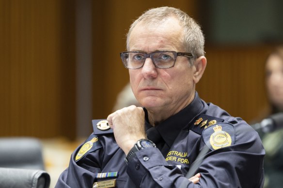 Commissioner of the Australian Border Force Michael Outram during a Senate estimates hearing.
