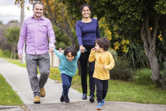 Oak Park parents Michael Neve and Mabrooka Singh are lobbying for better schools for their sons Sidney, 6, and Arjan, 3.