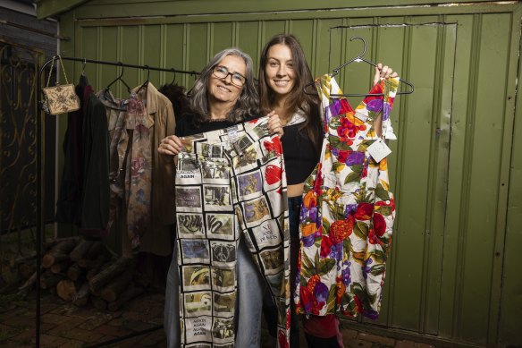 Stallholders Dez Ameti, 28 and her mum Barka sell second-hand clothing together.