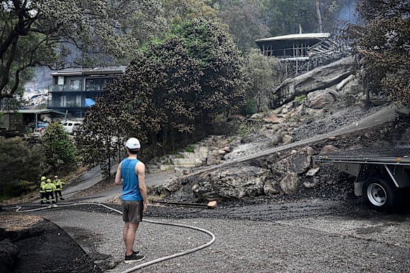 The Koolewong fire had been downgraded to “watch and act” by 6pm on Saturday. 