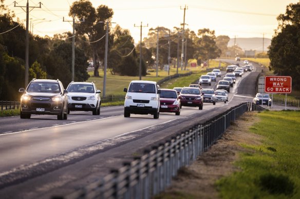 Peak hour on the Western Highway in Melton.