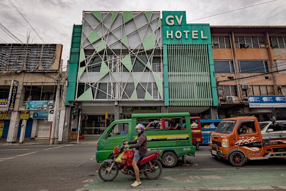 Vista do GV ​​Hotel na cidade de Davao, Filipinas, onde Sajid e Naveed Akram se hospedaram em novembro. 