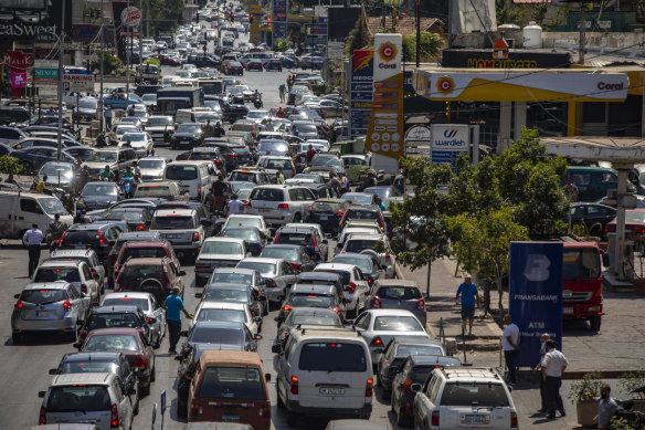 Lebanon’s roads are choked with cars waiting all day for scarce fuel.