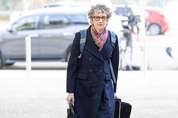 Prosecutor Nanette Rogers, SC, arrives at court in Morwell on Friday morning.
