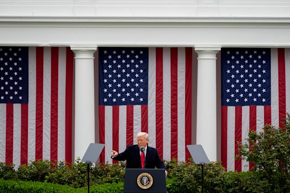 Donald Trump, whose executive orders, such as “Ending the Weaponisation of the Federal Government”, resemble the up-is-down doctrines of the mythical Oceania in 1984.