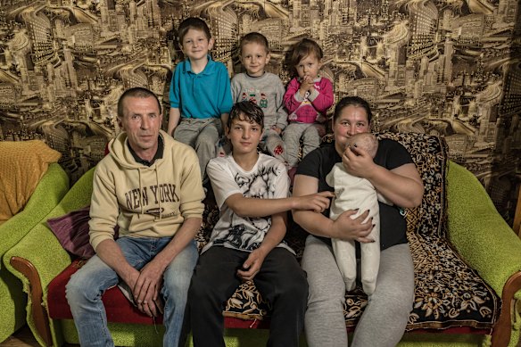 Anatolii with his parents and four younger siblings.