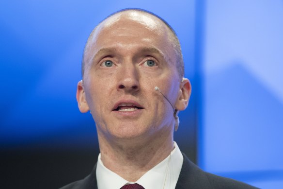 Carter Page, a former foreign policy adviser of US President-elect Donald Trump, speaks at a news conference in Moscow in 2016.