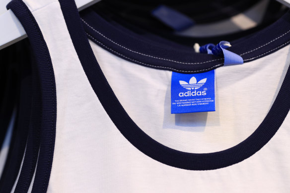 Adidas singlets seen in store.