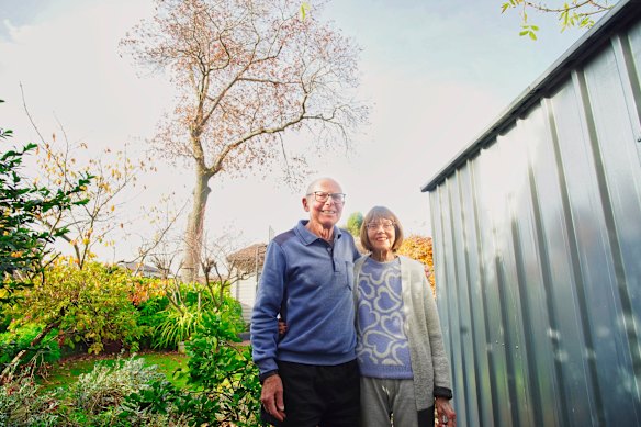 Duncan Hamilton-Ritchie with his wife, Sheila. He likes the tree because it provides shade in summer.