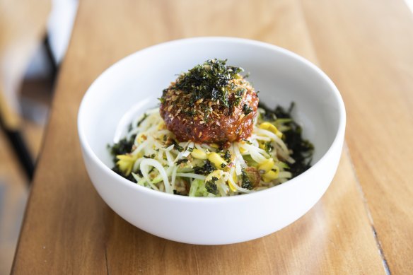 Ondo’s beef tartare bibimbap bowl, a hit in Armadale, is now in the CBD.