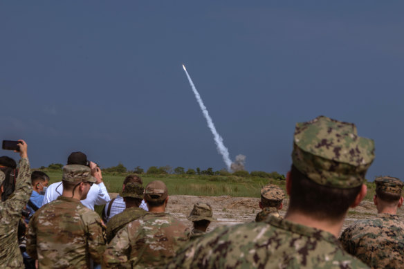 Live fire drills with the US in the Philippines last month.