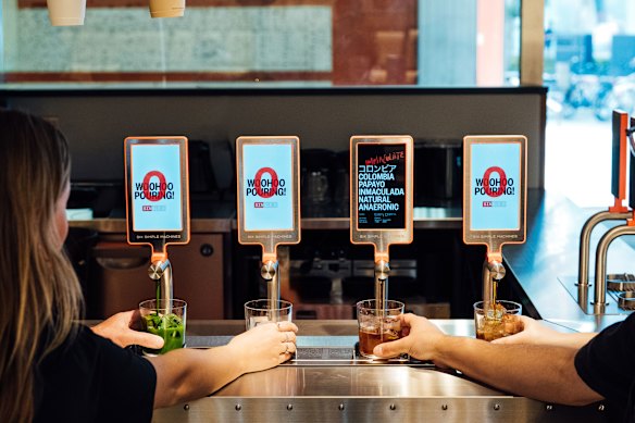 Single O’s new batch brew taps in Yurakucho.