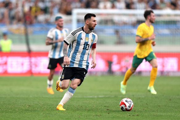 Messi on the ball.