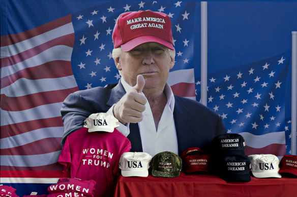 Trump-themed merchandise remains popular in the US. 