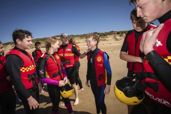 Lifesavers from Mildura have come to Ocean Grove to train.