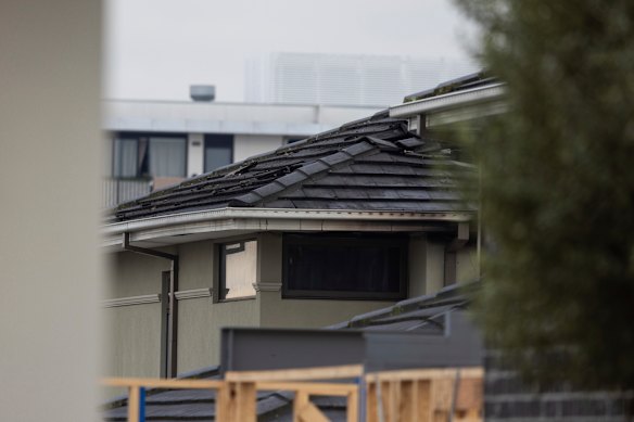 The fire destroyed a bedroom at the back of the townhouse.