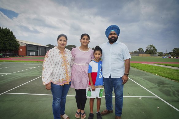 Gurdeep Singh Bains and Kamaljit Kaur voted at Iramoo Primary School in Wyndham Vale.
