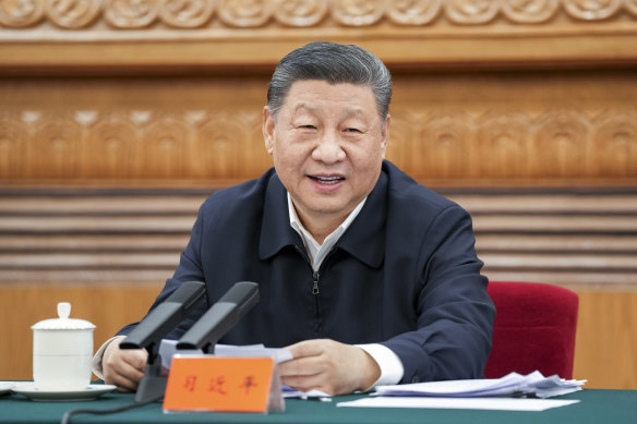 Chinese President Xi Jinping was all smiles at the Beijing symposium. 