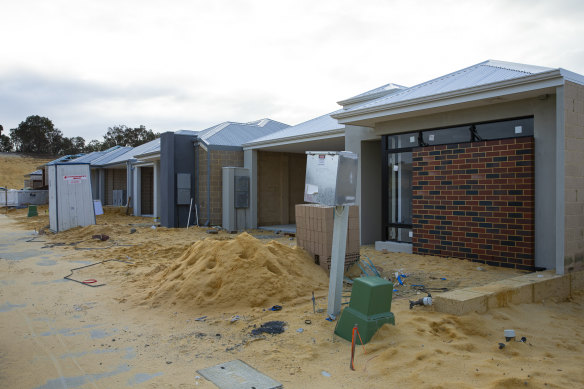 One of the many the unfinished homes in Apsley Estate, Perth.