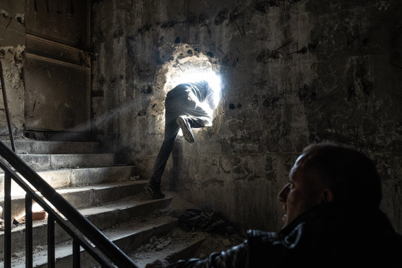 Syrians explore Sednaya after the fall of the Assad regime. 