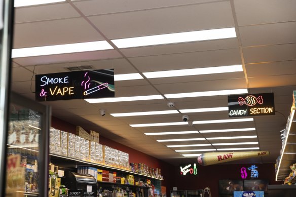 One of the many vape shops in Melbourne that sell lollies.