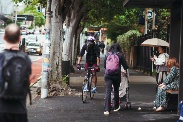 The contest on Sydney’s Broadway. Wollongong City Council, for one, wants to make it legal for cyclists to ride on pedestrian walkways.
