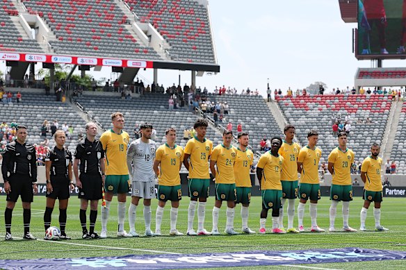 The Socceroos lined up in San Diego this week ahead of a friendly against Switzerland.