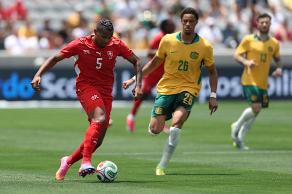 Manuel Akanji on the ball.