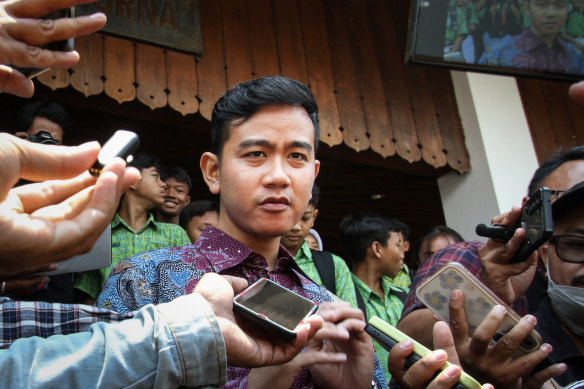 Vice-presidential candidate Gibran Rakabuming Raka pictured last week in Solo.