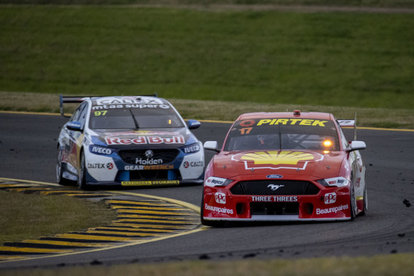 Red Bull's Shane van Gisbergen was gallant in defeat but unable to overhaul McLaughlin.