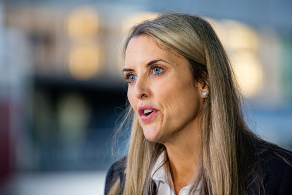 Western Australian BHP Nickel Asset President Jessica Farrell during a press conference on Thursday.