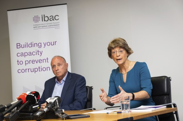 IBAC commissioner Robert Redlich and Victorian Ombudsman Deborah Glass detail the findings of their agencies. 