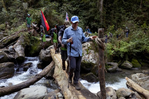 Prime Minister of Australia Anthony Albanese and Prime Minister of Papua New Guinea James Marape walk the Kokoda Track  from Isurava village to the memorial site. 