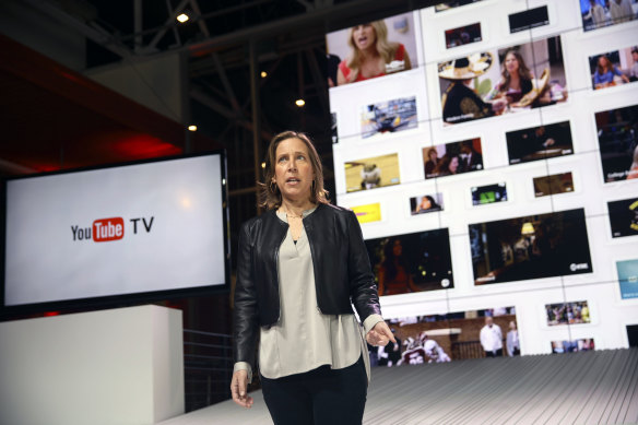 Susan Wojcicki introduces YouTube’s new television subscription service in 2017.