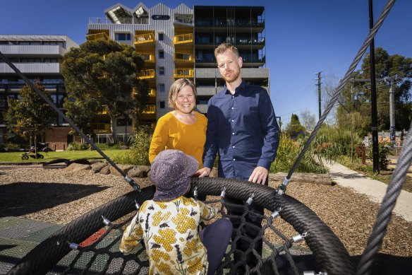 Sue Sharpe and her husband Rob downsized from their three-bedroom house in Melbourne’s outer western suburbs to a two-bedroom Brunswick apartment.