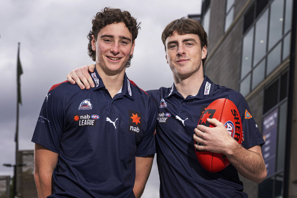 Best buds: Elijah Tsatas (L) and George Wardlaw (R) are the one-two punch at this year’s draft. 