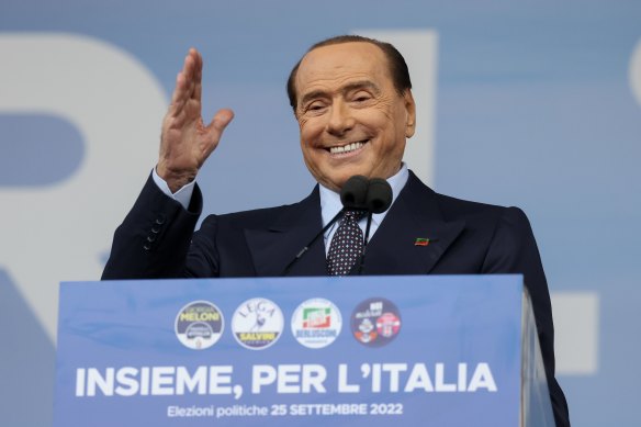 Silvio Berlusconi during a campaign rally in Rome during the national election in September last year.