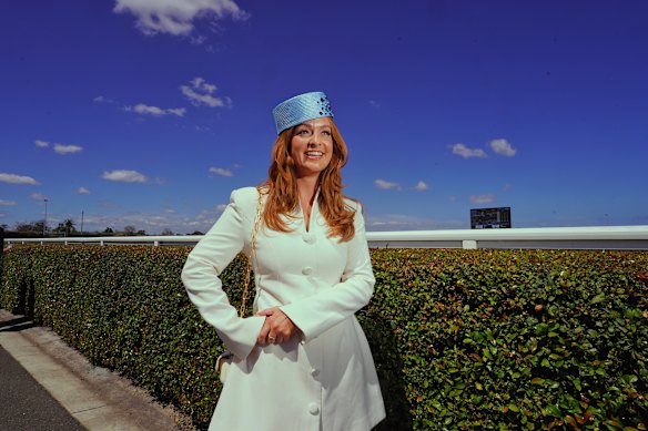 Bridget Moloney showing off her beautiful outfit. 