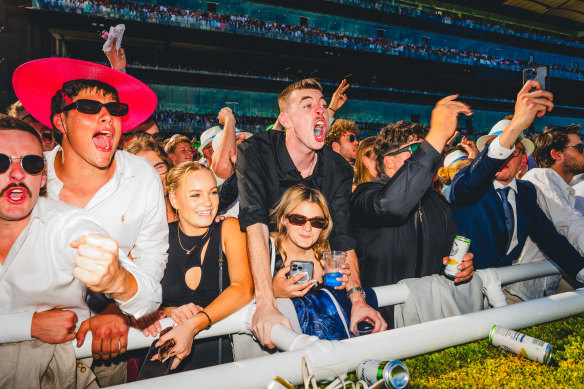 Fans scream the horses home at last year’s Everest