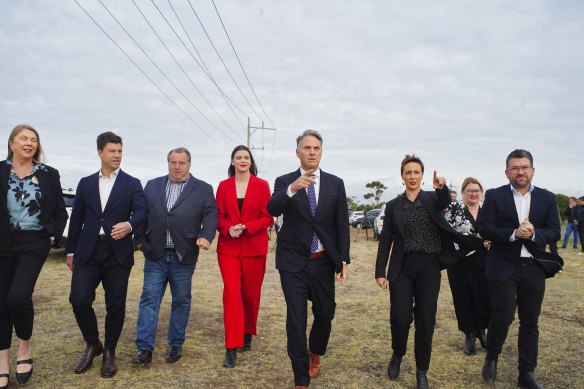 Deputy Prime Minister Richard Marles (fourth from right) was in Melbourne’s north-west to announce more road funding.