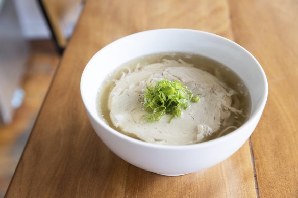 Gogiguksu (soup with pork and noodles).
