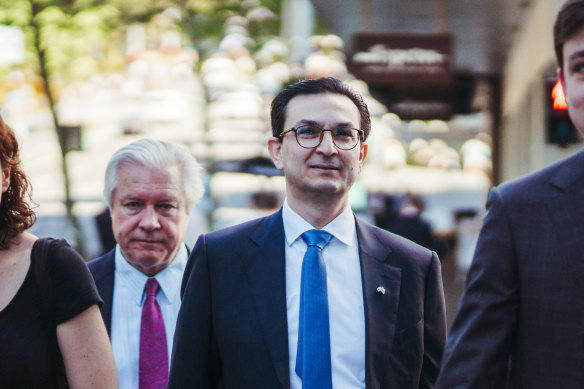 Surgeon Munjed Al Muderis outside court in Sydney.