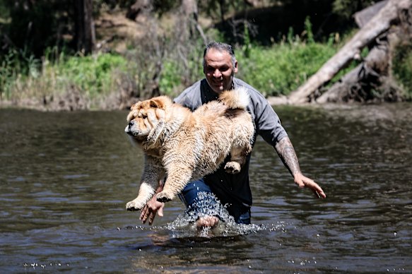 Teddy couldn't wait to get in the water.